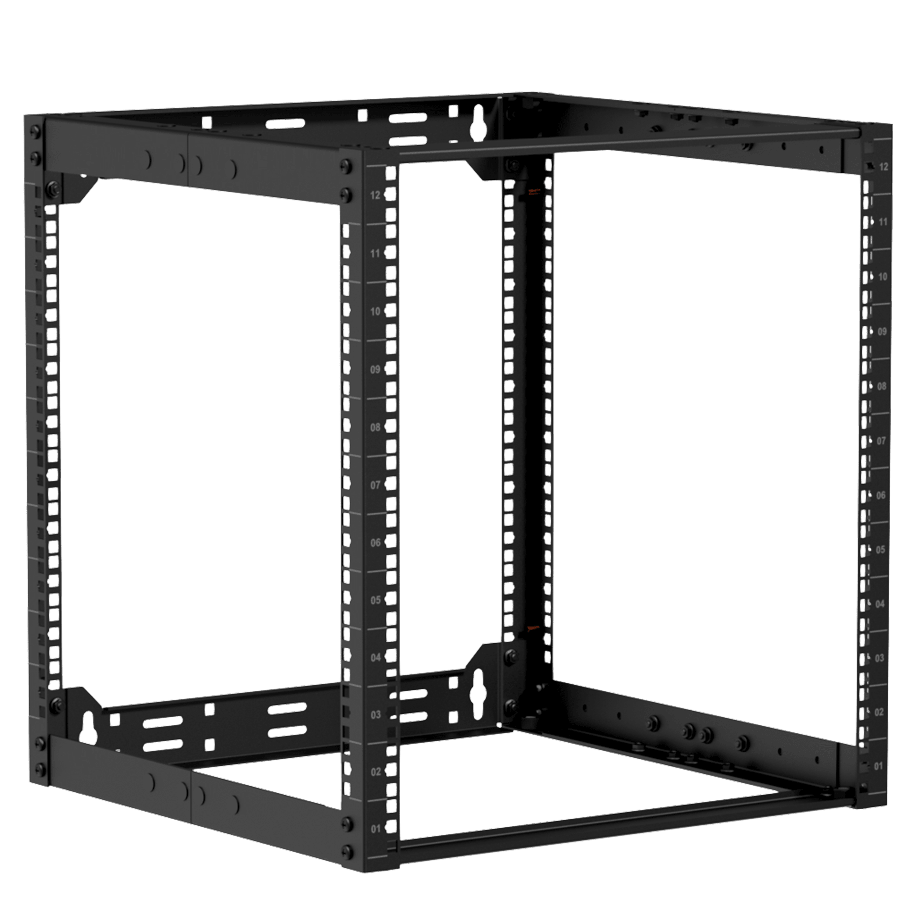 ארון  "19 לתלייה פתוח מתכוונן 12U עומק 50-70 ס"מ  Caymon OPR512A/B - שחור