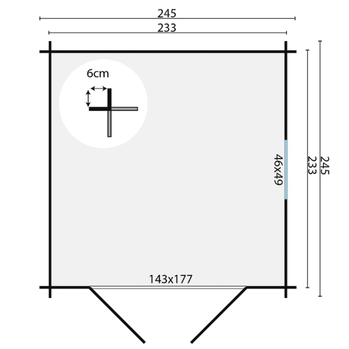 מחסן עץ 2.45X2.45 Valery מטר Tuindeco