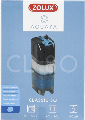 זולוקס פילטר פנימי איכותי ושקט  AQUAYA CLASSIC 80