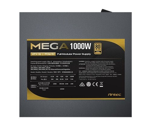 ספק כוח | Antec MEGA | 1000W 80Plus Gold ATX3.1 Full Modular