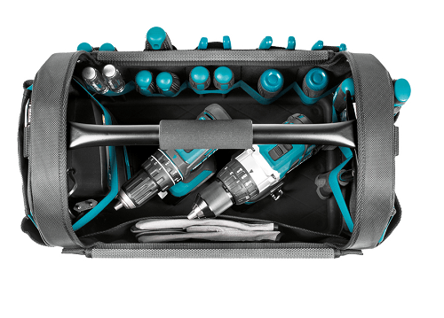 תיק כלי עבודה פתוח Makita Ultimate Open Tool Tote E-15403 עם מעל 30 מקומות אחסון 