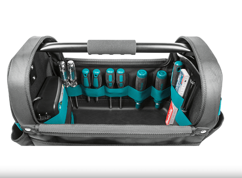 תיק כלי עבודה פתוח Makita Ultimate Open Tool Tote E-15403 עם מעל 30 מקומות אחסון 