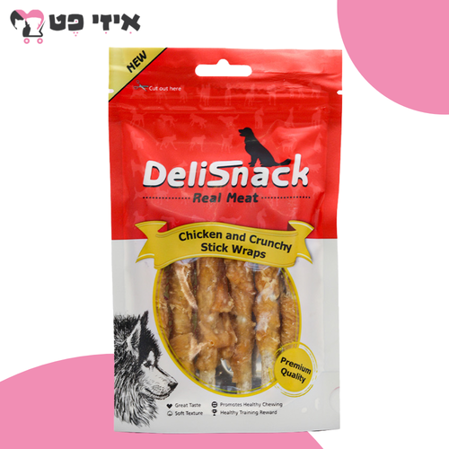 חטיף דליסנק מקלות בציפוי עוף לכלב 80 גרם DeliSnack