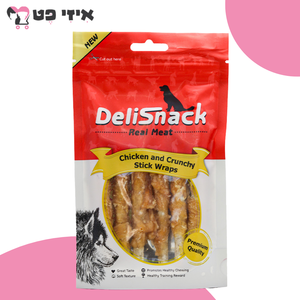 חטיף דליסנק מקלות בציפוי עוף לכלב 80 גרם DeliSnack