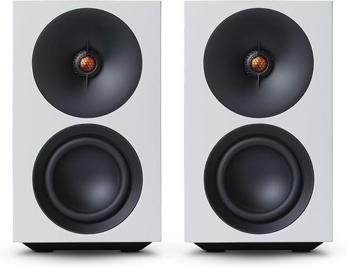 זוג רמקולים מדפיים מוגברים  Cambridge Audio Ultra compact active stereo speakers L/R S בצבע לבן