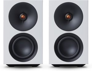 זוג רמקולים מדפיים מוגברים  Cambridge Audio Ultra compact active stereo speakers L/R S בצבע לבן