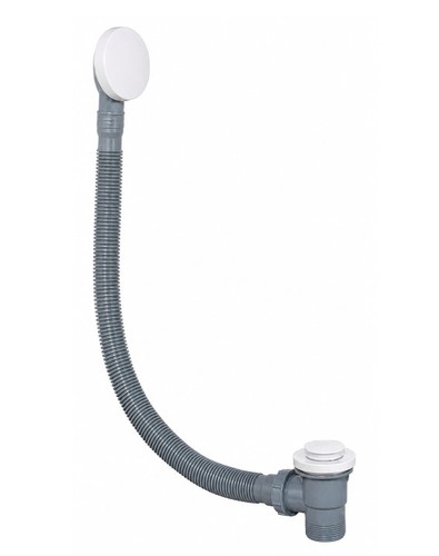 אביק לחיצה לאמבטיה S-160WM אוטומטי טלסקופי לבן מט