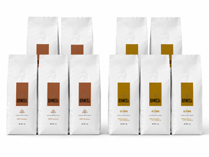 מארז 10 ק״ג פולי קפה Daneel | 5 ק״ג 100% Arabica + 5 ק״ג Ultima 80% Arabica