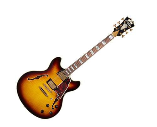 גיטרה 1/4 נפח D'Angelico EXCEL DC  stop-bar tailpiece VINTAGE SUNBURST