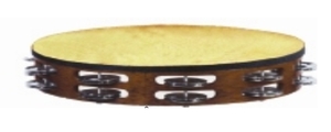 טמבורין 10" מעץ עם עור ו 16 זוגות מצלצלים FLEET FLT-LTD10NS2
