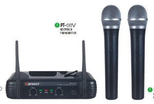 סט אלוחטי כפול 2 מיקרופנים ידניים KRSECT WR-68VD/HT218 VHF