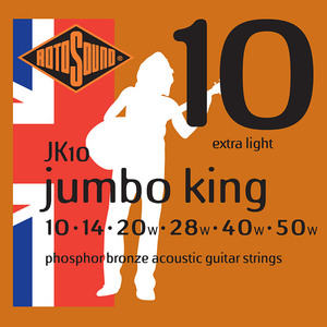 סט מיתרים 0.10 לאקוסטית ROTOSOUND JK10
