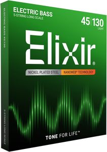סט 5 מיתרים לבס ELIXIR 14202 NANO 45-130