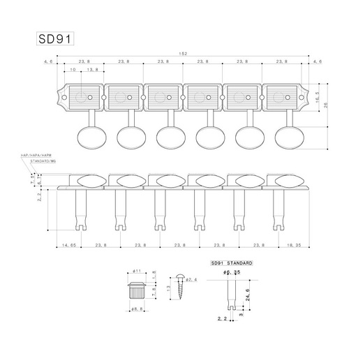 סט מפתחות לחשמלית וינטג' TK-0880-001 Gotoh 6-in-line