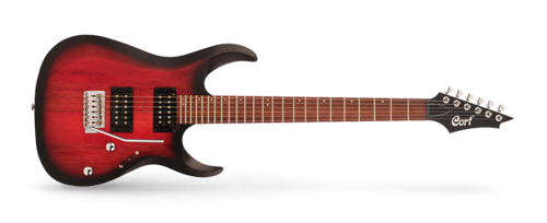 גיטרה חשמלית CORT X100 Open Pore Black Cherry Burst H,H