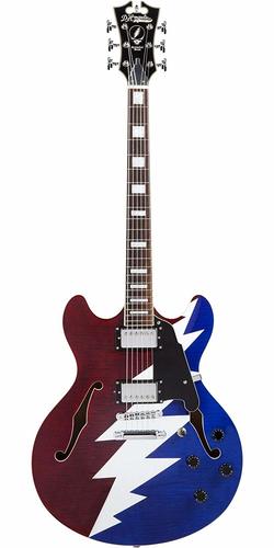 גיטרה רבע נפח + נרתיק D'Angelico Premier DC Grateful Red/White/Blue