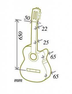 גיטרה קלאסית דקה מוגברת CUENCA 30 CT E1 CUT AWAY