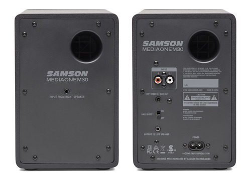זוג מוניטורים לאולפן SAMSON MediaOne M30 Powered Studio Monitor