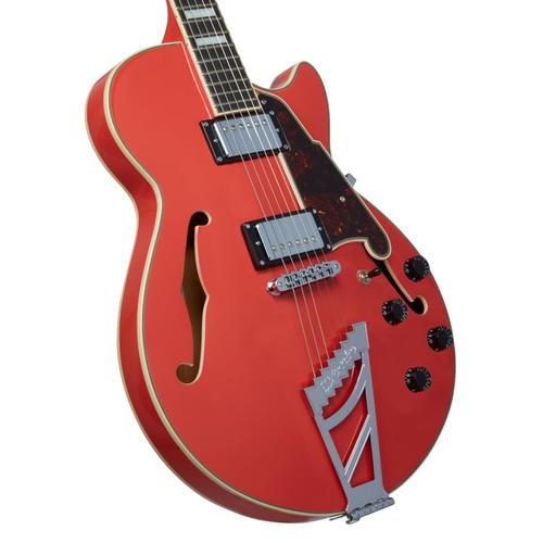 גיטרה רבע נפח + נרתיק D'Angelico Premier SS FIESTA RED stair step tail