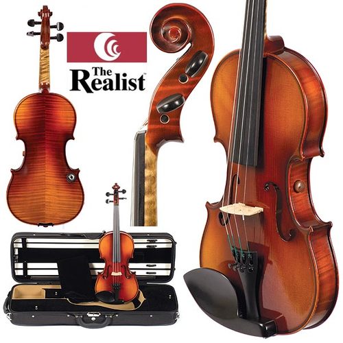 כינור אקוסטי חשמלי 4 מיתרים + ארגז The Realist Violin RV4e