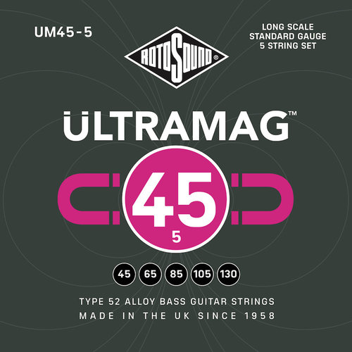 סט מיתרים לבס 5 מיתרים ROTOSOUND UM45-5 ULTRAMAG BASS SET 0.45