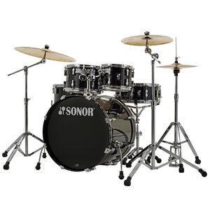 מערכת תופים 5 חלקים (2 אריזות) אביזרים "22 SONOR AQ1 Stage Set Piano Black