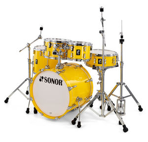 מערכת תופים 5 חלקים (2 אריזות) אביזרים "22 SONOR AQ1 Stage Set YW 17345 Yellow
