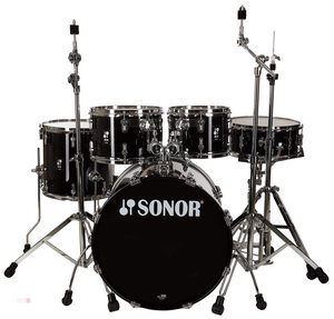 מערכת תופים 5 חלקים (2 אריזות) אביזרים "20 SONOR AQ1 Studio Set Piano Black