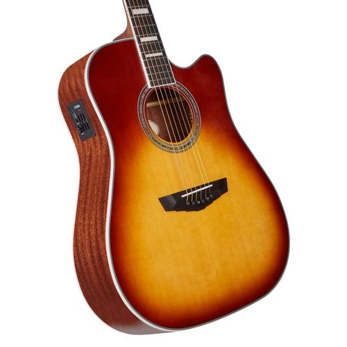 גיטרה אקוסטית מוגברת D'Angelico PREMIER BOWERY - ICED TEA BURST CUTAWAY