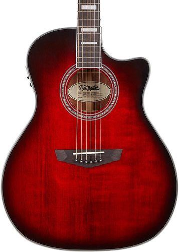 גיטרה אקוסטית מוגברת D'Angelico PREMIER GRAMERCY - TRANS BLACK CHERRY BURST CUTAWAY