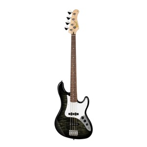 גיטרה בס שחורה CORT GB24JJ TBK flamed maple top