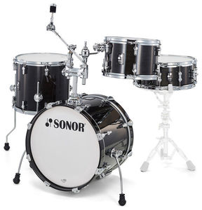 מערכת תופים 4 חלקים ללא אביזרים "14 SONOR AQ2 Martini Set 13114 Transp. Satin Black