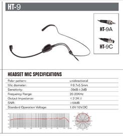 מיקרופון מדונה פלג 3 פינים HT-9C