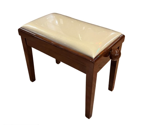 כסא לפסנתר Walnut מבריק ריפוד קטיפה 34×64 מתכוונן גובה 48-56 HY-PJ18W