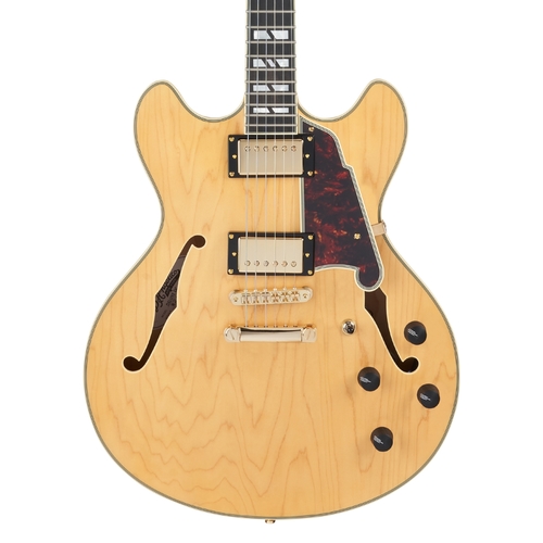 גיטרה חשמלית 1/4 נפח כולל ארגז D'Angelico DELUXE DC (with Stopbar Tailpiece) SATIN HONEY