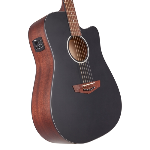 גיטרה אקוסטית מוגברת D'Angelico PREMIER BOWERY CS MATTE BLACK
