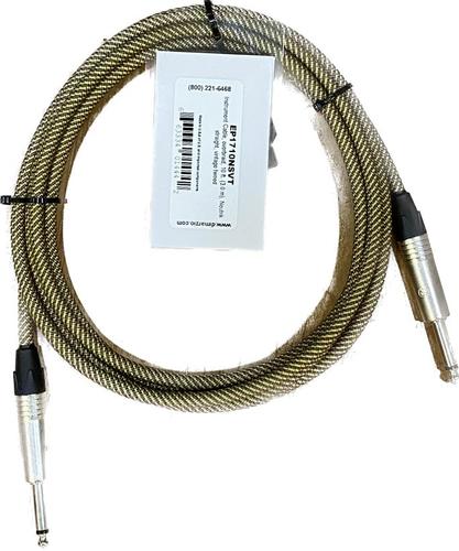 כבל לגיטרה 10 פיט וינטג' טוויד DIMARZIO with neutrik plugs