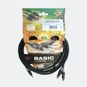 כבל סטריאו 3 מטר 2 RCA לסוני קטן SOMMER HBA-3SC2-0300