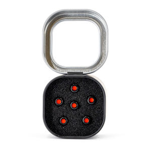 6 פינים לגיטרה MARTIN 18APP0012 Pin,Set,Liquid Metal,Black w/ Red Dots