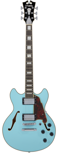 גיטרה רבע נפח + נרתיק D'Angelico Premier MINI DC SKY BLUE stop-bar tailpiece