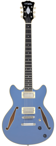גיטרה חשמלית 1/4 נפח כולל ארגז D'Angelico EXCEL MINI DC TOUR SLATE BLUE