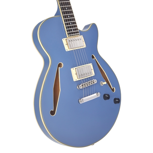 גיטרה חשמלית 1/4 נפח כולל ארגז D'Angelico EXCEL SS TOUR SLATE BLUE