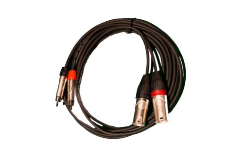 כבל כפול 3 מטר CABLETEK 12336 PD010/3M 2XLR male 2RCA