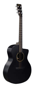 גיטרה אקוסטית שחורה מוגברת + נרתיק MARTIN GPC-X1E,HPL Black/Black CUTAWAY