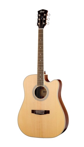 גיטרה אקוסטית מוגברת עם נרתיק CORT PURE-DCF NS Cutaway with Fishman, Sitka Spruce Top
