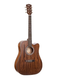 גיטרה אקוסטית מוגברת עם נרתיק CORT PURE-DCMF NS Cutaway with Fishman, Mahogany Top