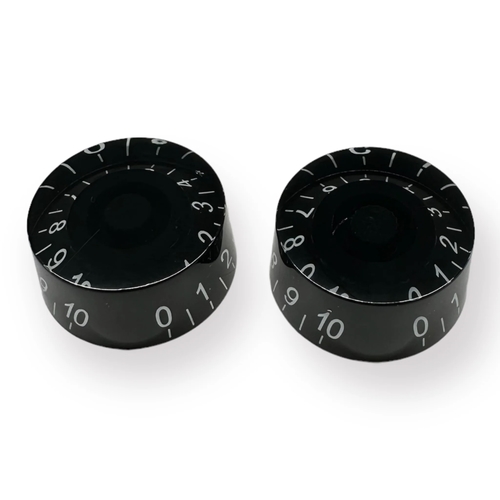 סט 2 כפתורים לגיטרה AX-L522-2 AxLabs Black Speed Knob With White Font