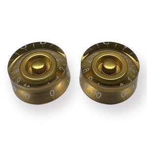 סט 2 כפתורים לגיטרה AX-L527-2 AxLabs Standard Gold Speed Knob With White Font