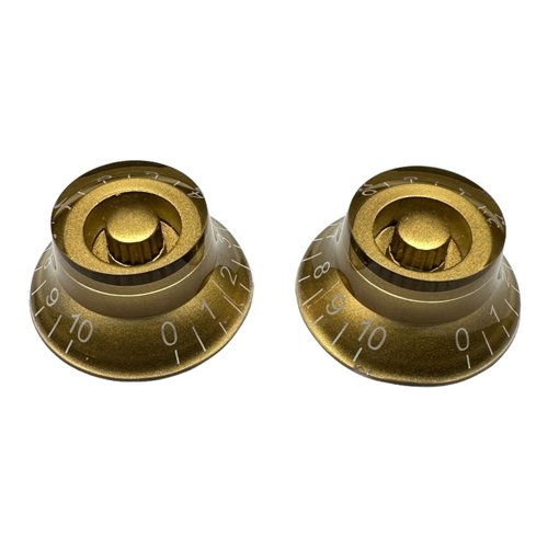 סט 2 כפתורים לגיטרה AX-L550-2 AxLabs Gold Bell Knob With White Font