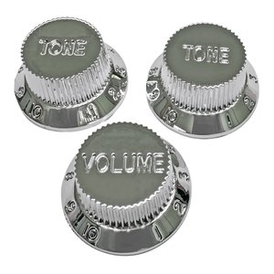 סט 3 כפתורים לגיטרה AX-LA496A515 AxLabs Strat-Style Knob Kit (3) - Chrome